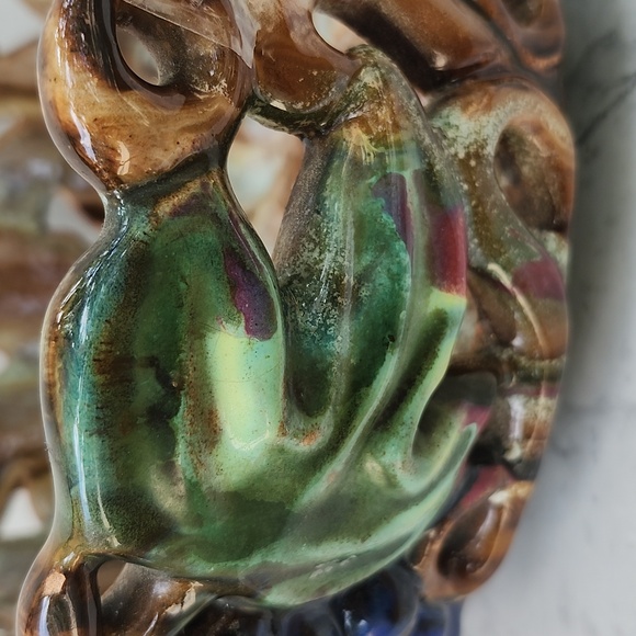 MURZTAL MID-CENTURY "RARE" MAJOLICA SCULPTED FRUIT BOWL - Picture 3 of 7